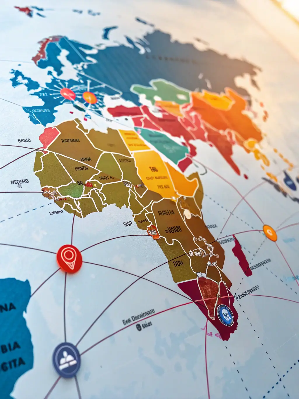 A world map with pins indicating various countries, symbolizing NeedHubs' international reach and diverse user base.
